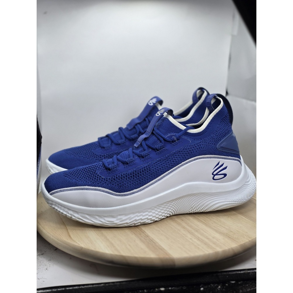 Mens 12 -Under Armour Curry 8 Flow Like Water Basketball Shoe Blue 3023085-402